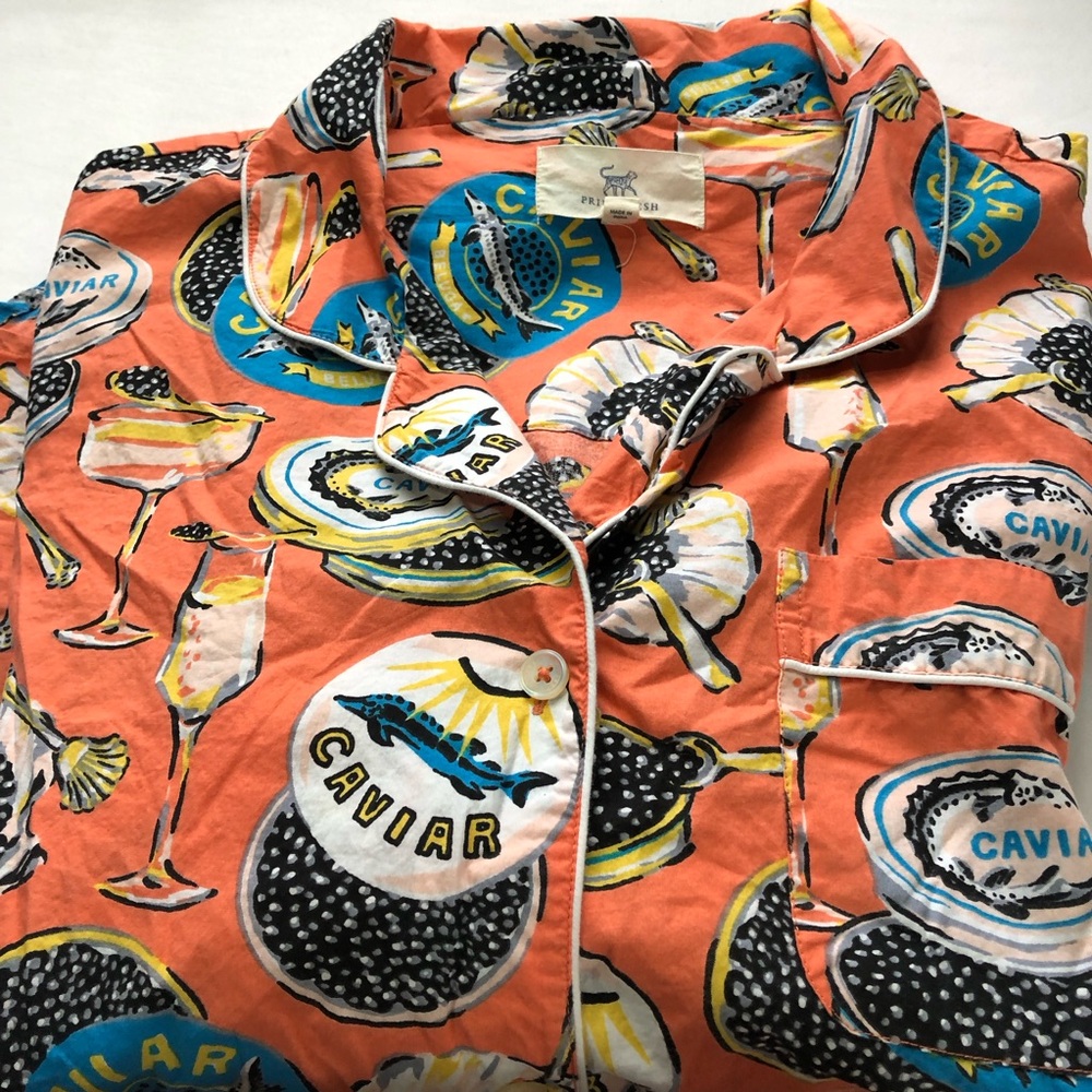 PrintFresh caviar champagne long sleeve pajama top and pants set womens 3X - Picture 6 of 12